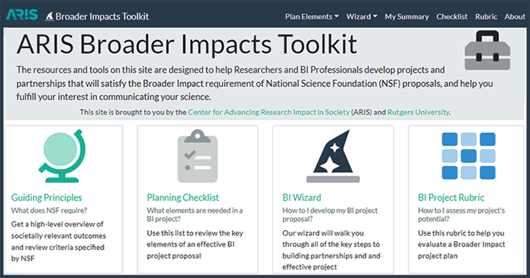 screenshot of the BI Toolkit webpage